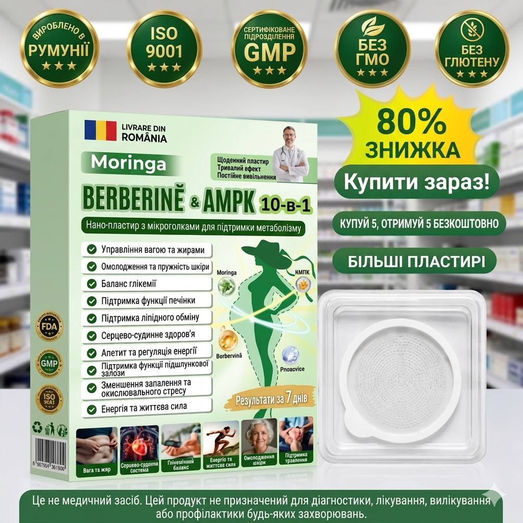  Нано-пластирі з мікроголками для підтримки метаболізму в упаковці 10шт
