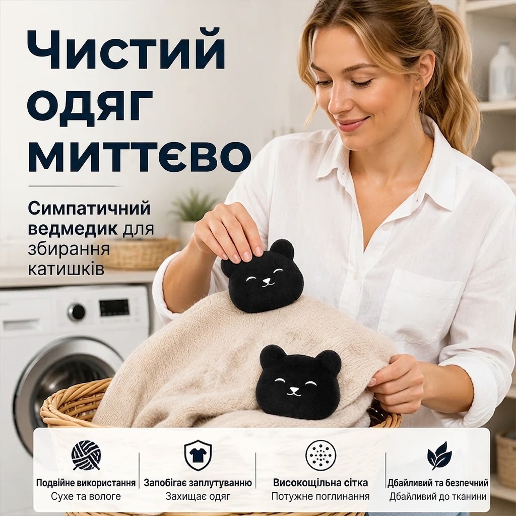 ГУБКА-УЛОВЛЮВАЧ ШЕРСТІ ТА КАТИШКІВ ВІД ПЕТ-ШЕРСТІ 2 ШТ