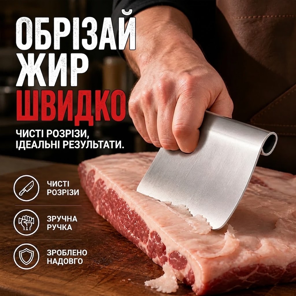 Ергономічний вигнутий шкребок для м'яса