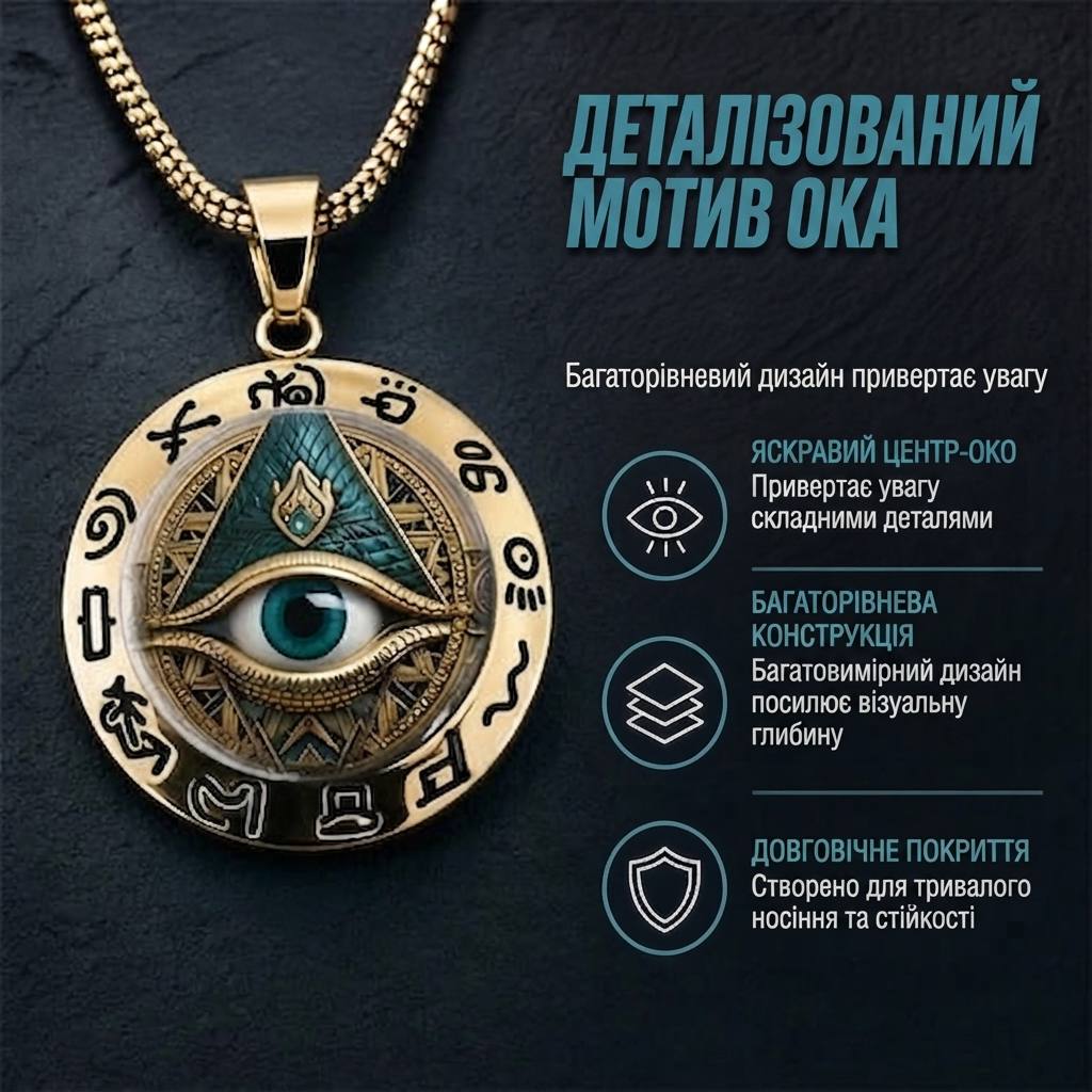 Вінтажне намисто з кулоном «Всевидюче око»
