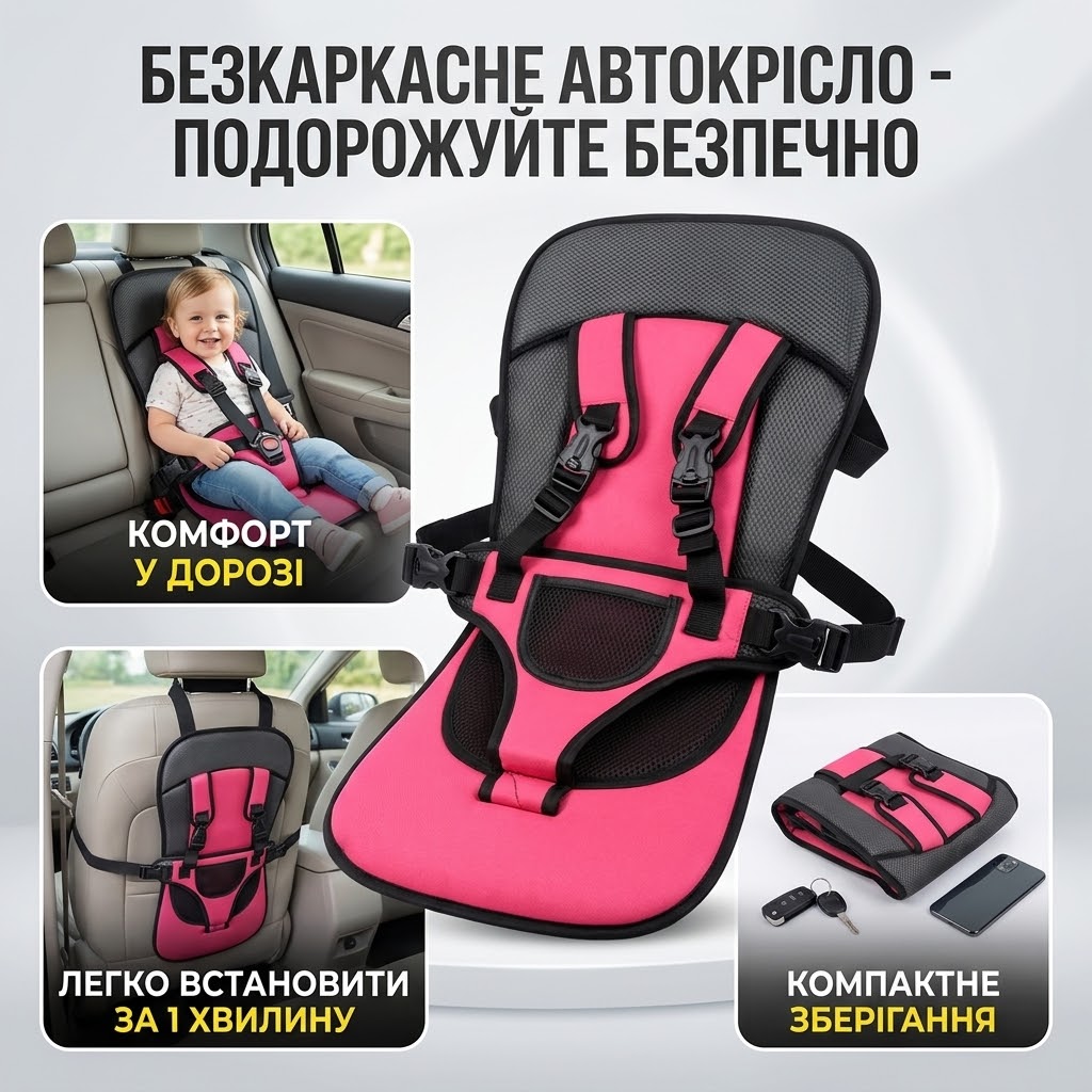 Дитяче безкаркасне автокрісло
